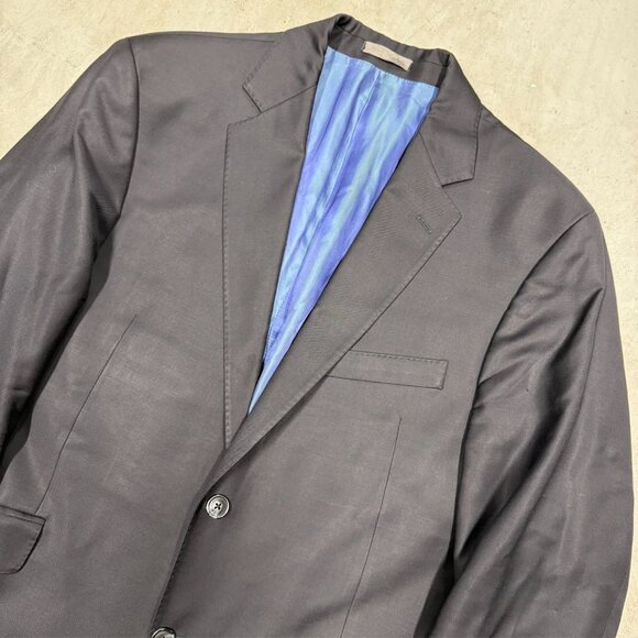 Strada Italy Blazer Comero Super 120's Wool Sport Coat Blue 42S - Picture 3 of 10